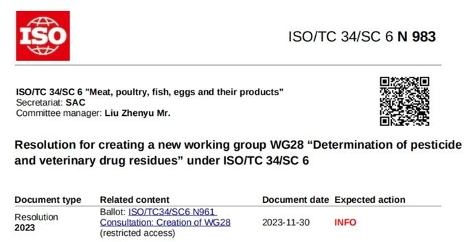 CTI华测检测获批承担国际标准工作组ISO/TC 34/SC 6 WG28，促进中外国际标准互认